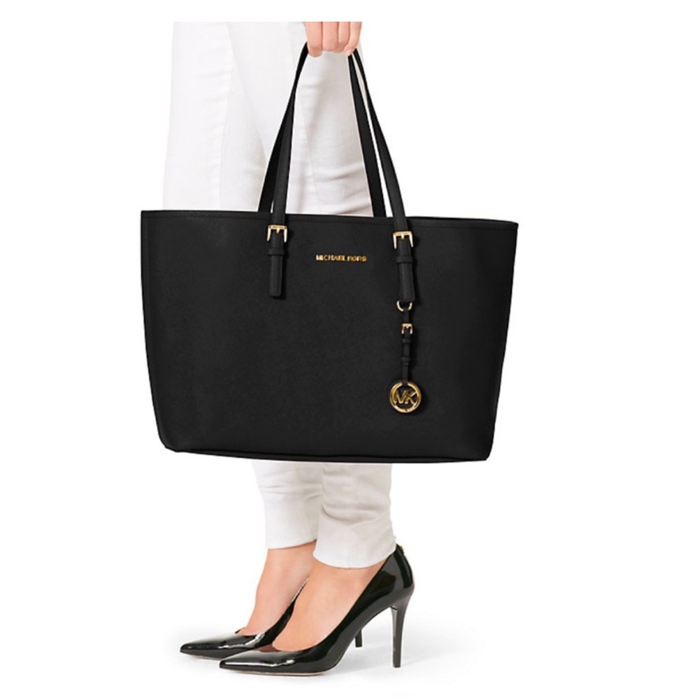 Michael Kors Black Leather Tote Bag